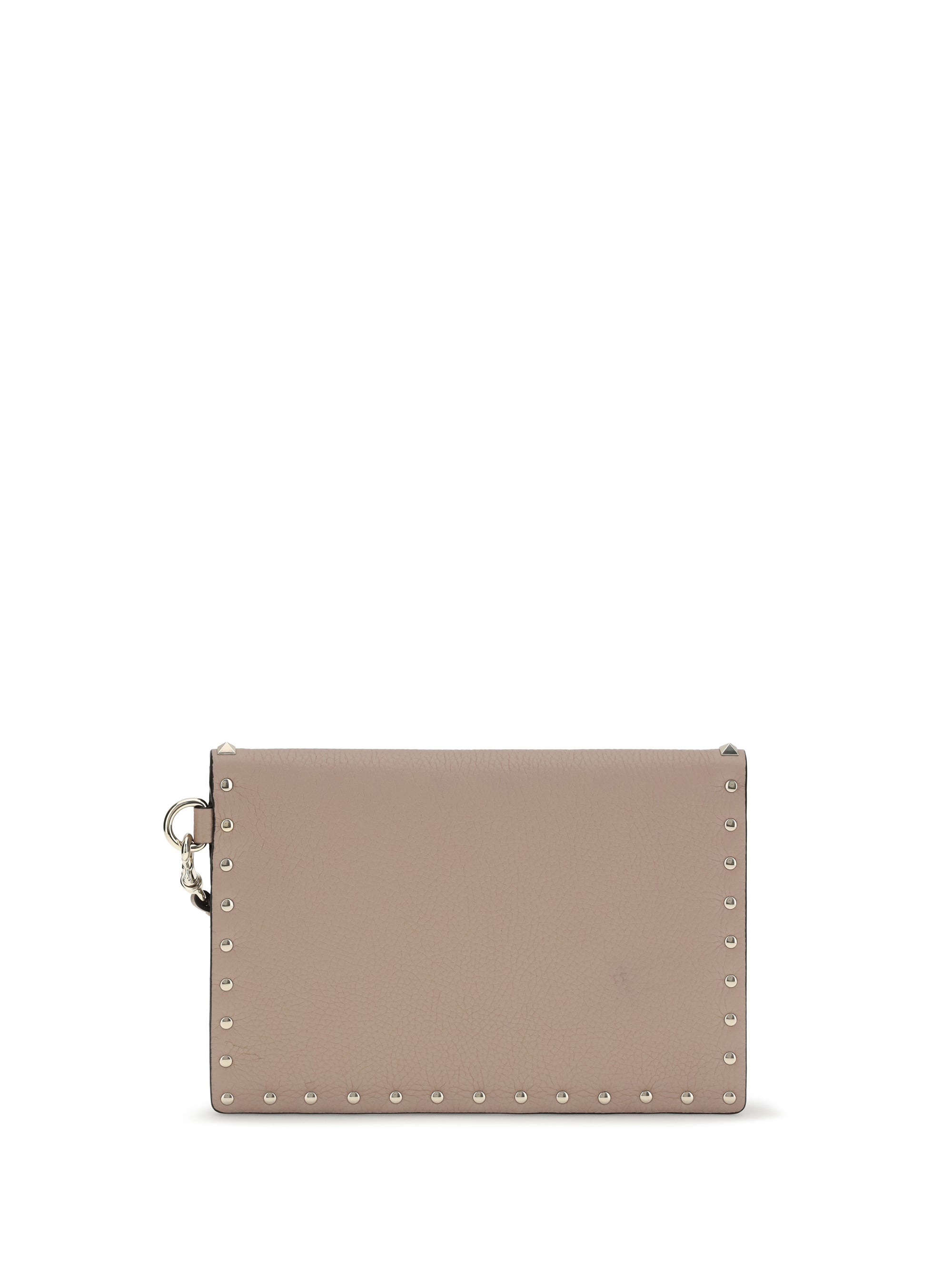 rockstud leather clutch