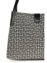 BALMAIN OS jacquard and leather tote bag