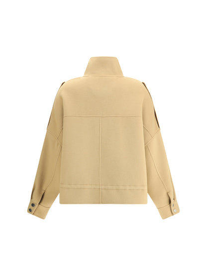 PINKO M double wool-blend fabric caban with high collar