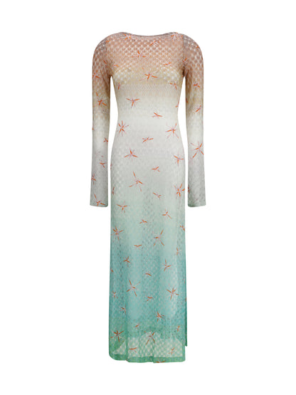 MISSONI 40 long viscose lamé cover-up dress