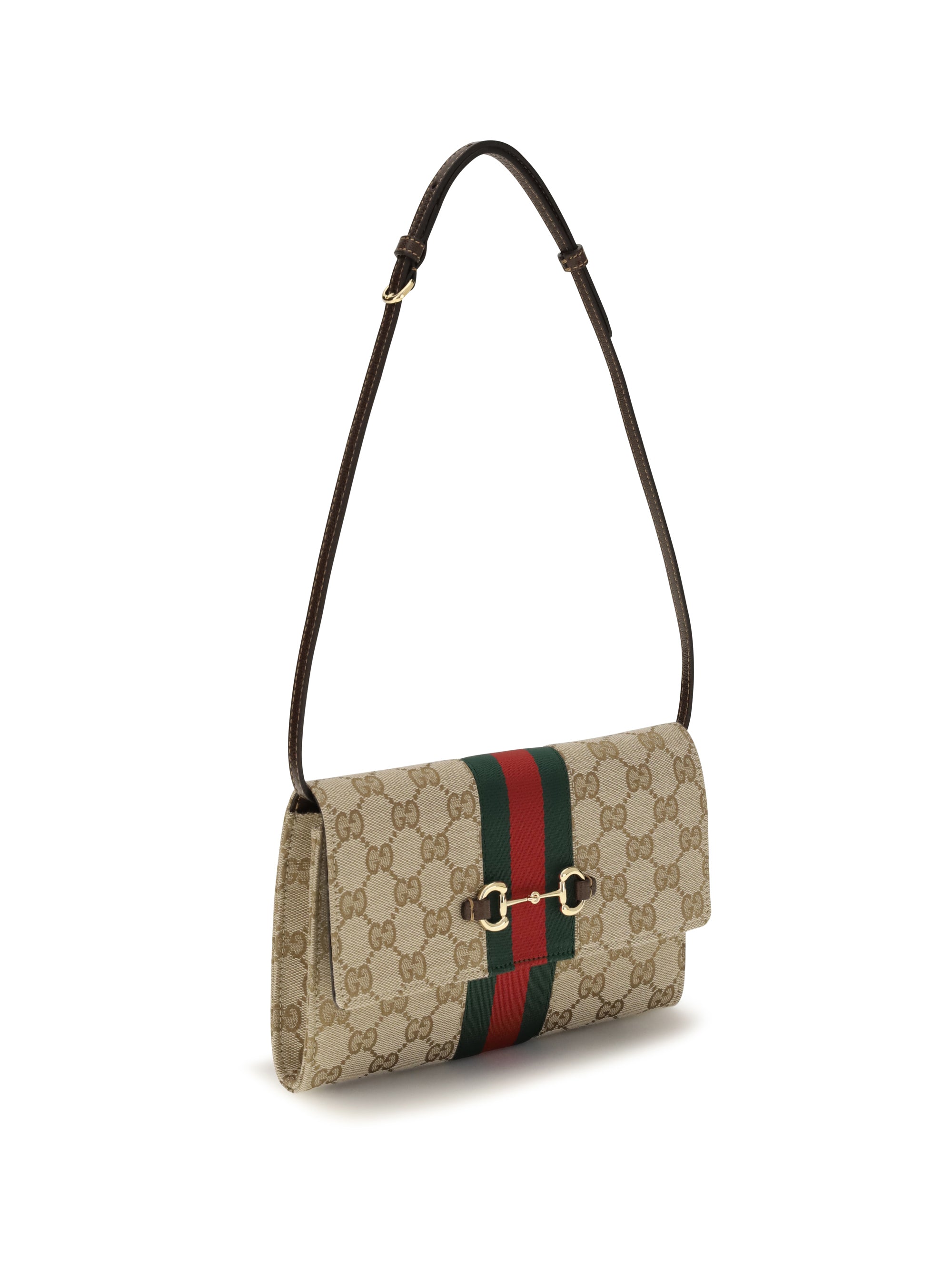 horsebit web wallet with shoulder strap
