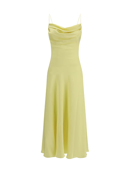 BALMAIN 40 long silk satin dress with straps