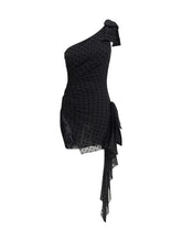 ALESSANDRA RICH 40 polka-dot one-shoulder dress