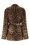 leopardo print stretch silk satin shirt