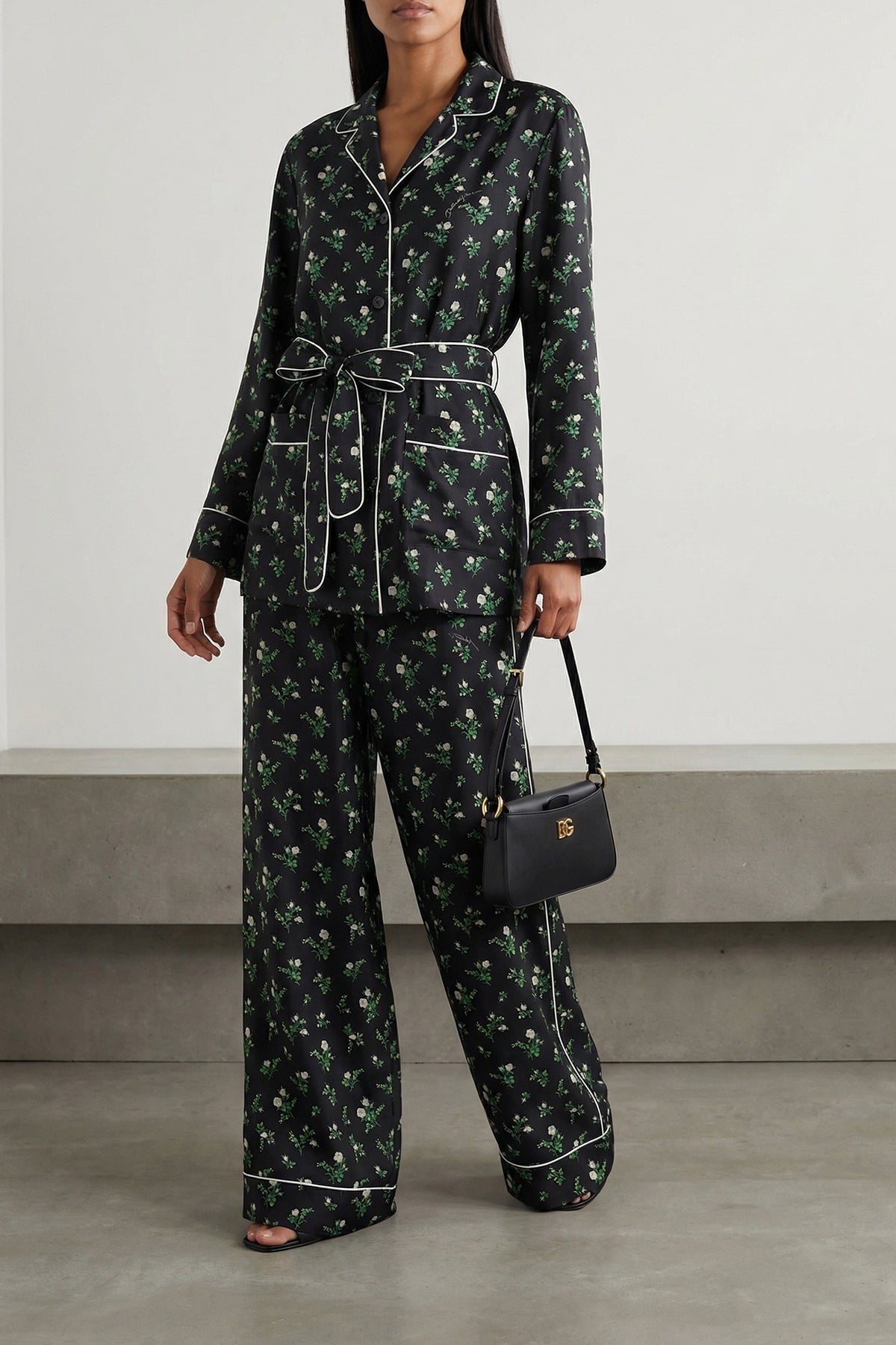 roselline and mughetti print silk twill shirt
