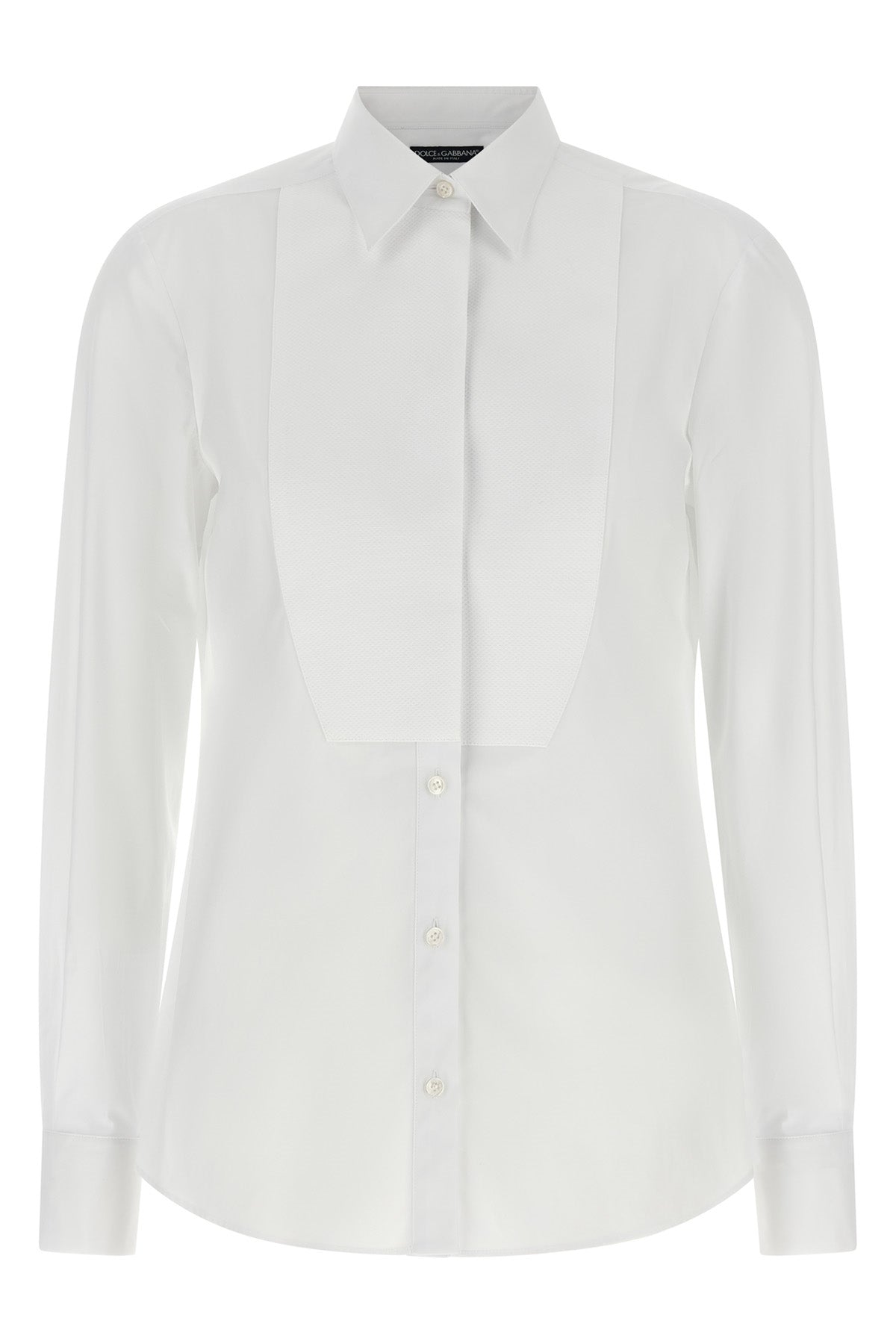 the dolce&gabbana shirt stands out for its rigorous tuxedo-inspired construction