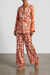 maiolica print fine silk shirt