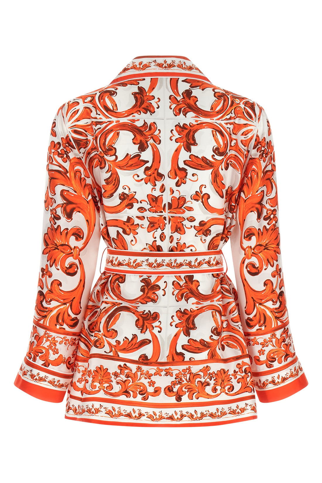 DOLCE &amp; GABBANA 40 maiolica print fine silk shirt