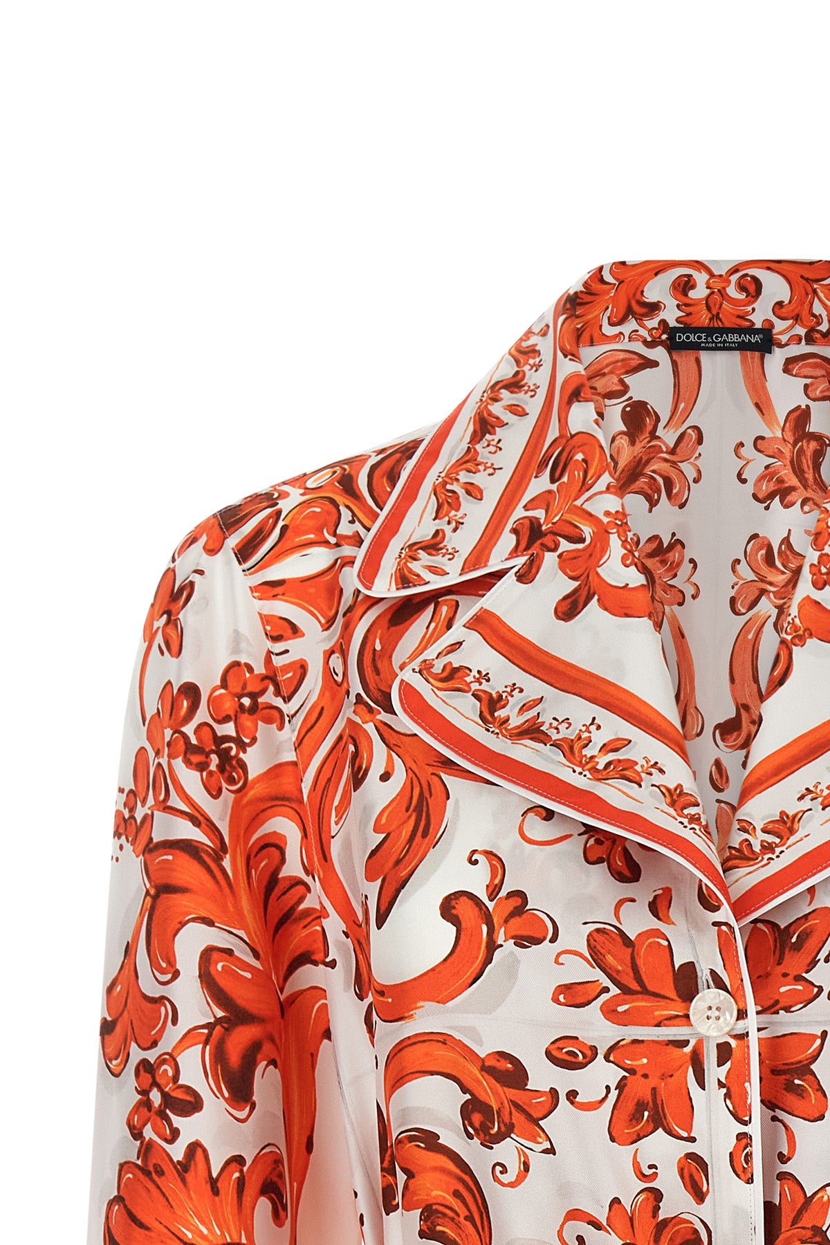 maiolica print fine silk shirt