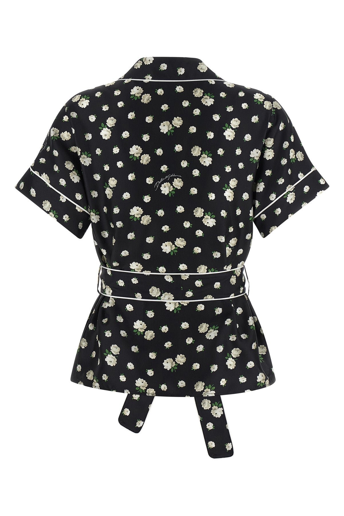 all-over fiorellini print silk twill shirt