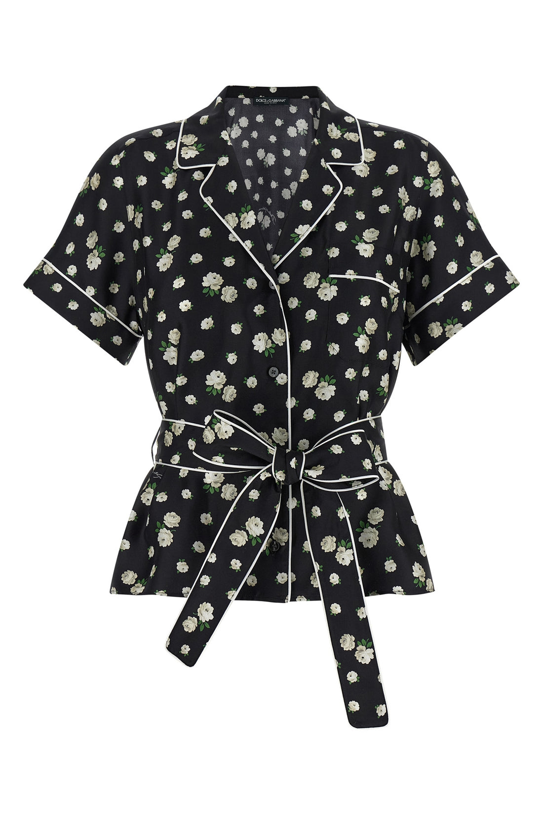 DOLCE &amp; GABBANA 40 all-over fiorellini print silk twill shirt