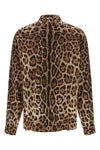 leopardo print satin shirt