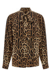 leopardo print satin shirt