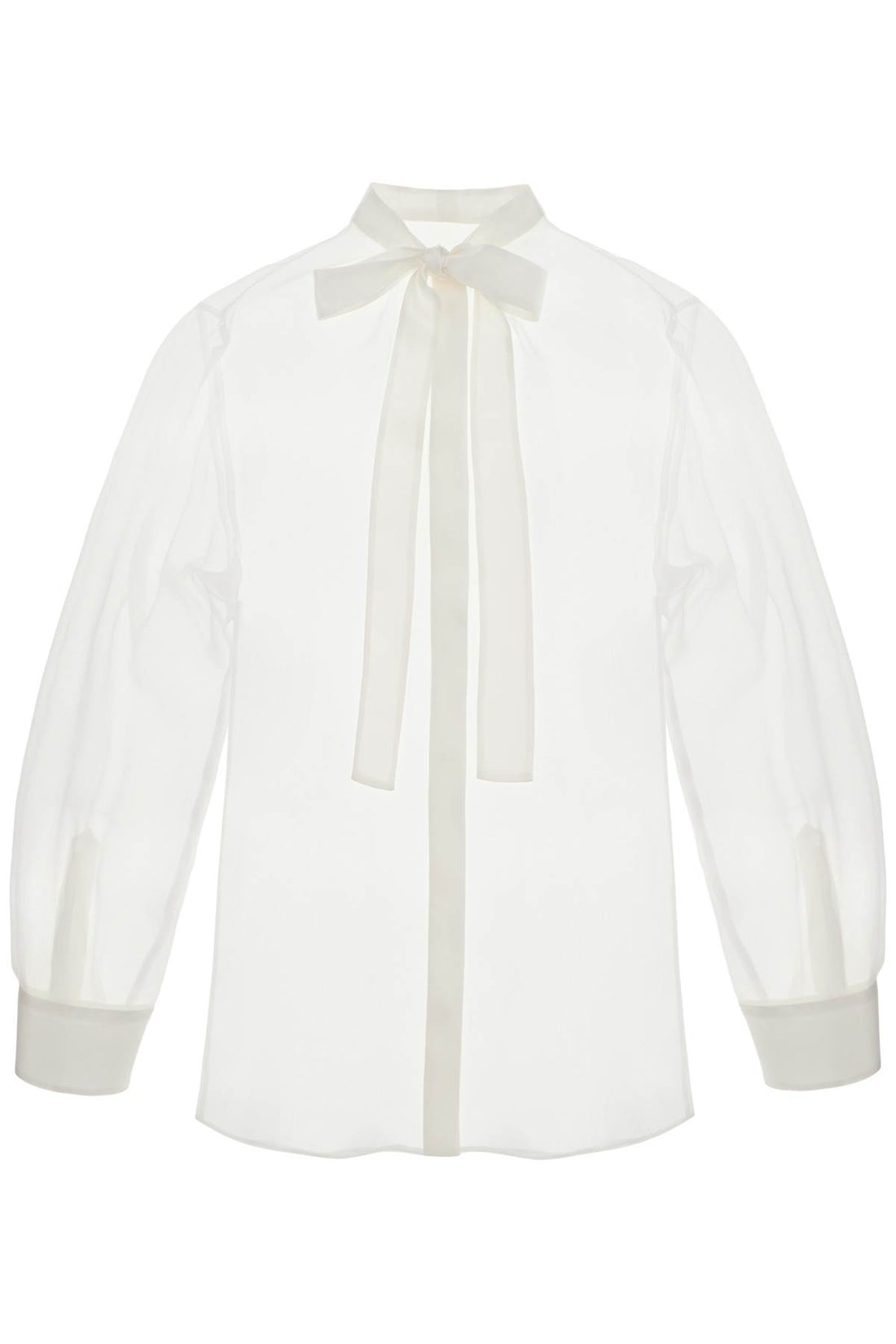 optical white silk shirt with mandarin collar