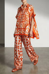 all-over maiolica print silk shirt