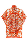 all-over maiolica print silk shirt