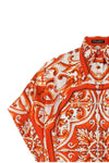 all-over maiolica print silk shirt