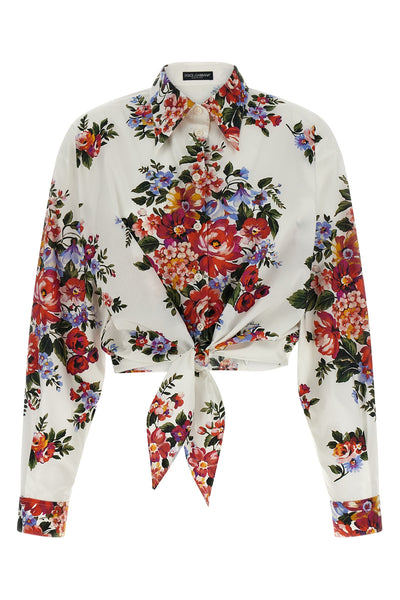 all-over mazzo di fiori print cotton shirt