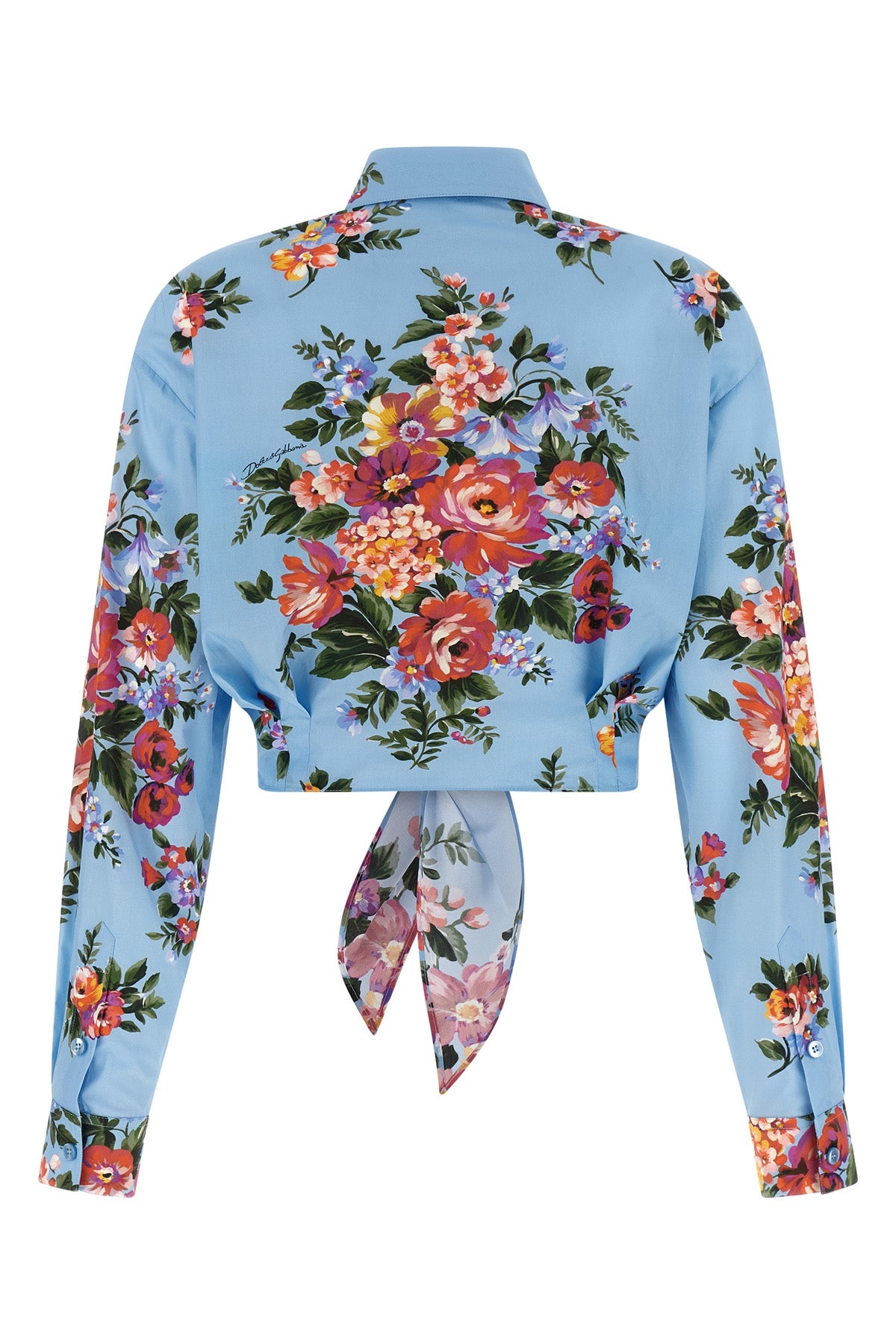 all-over mazzo di fiori print cotton shirt