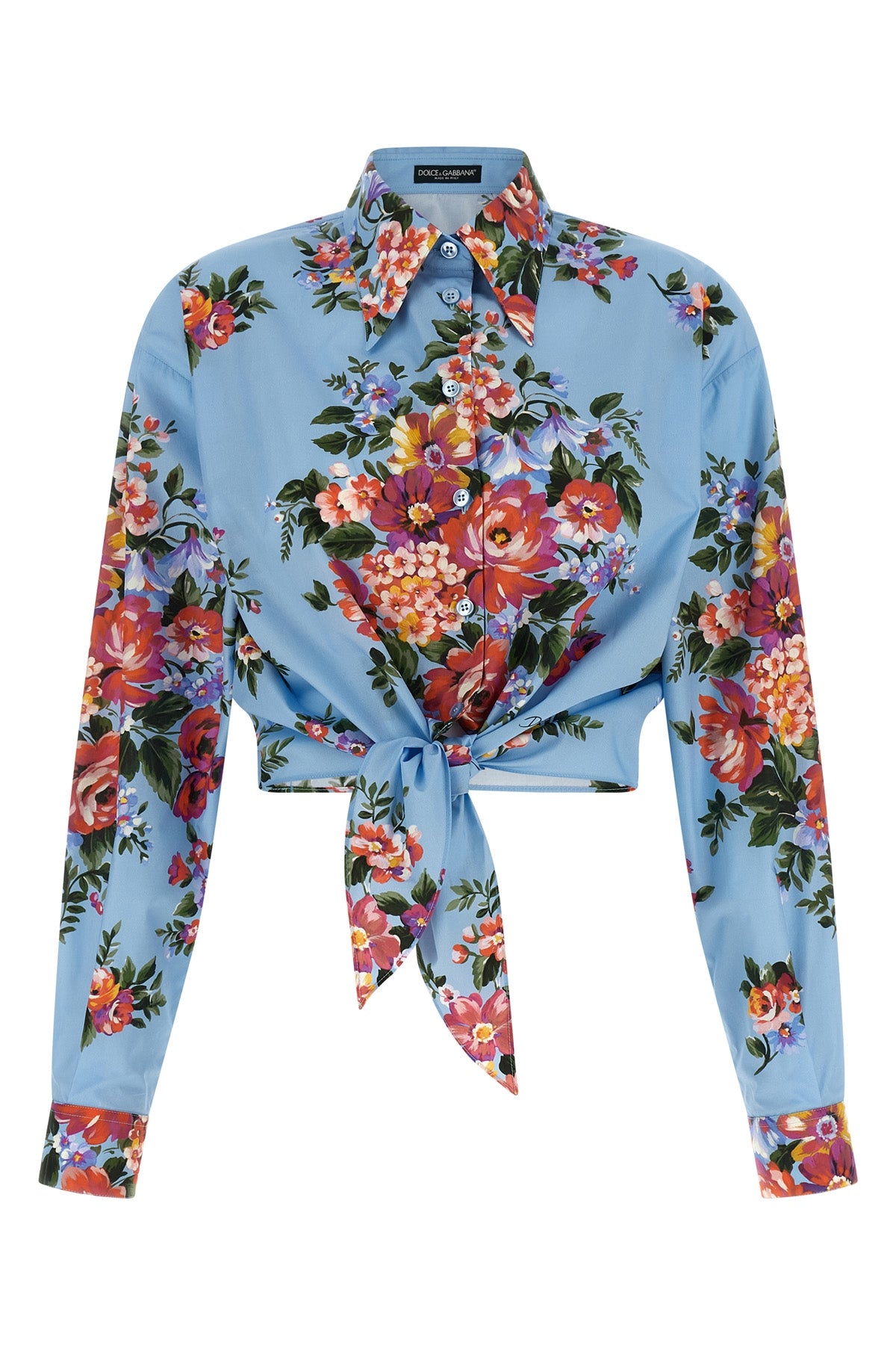 all-over mazzo di fiori print cotton shirt