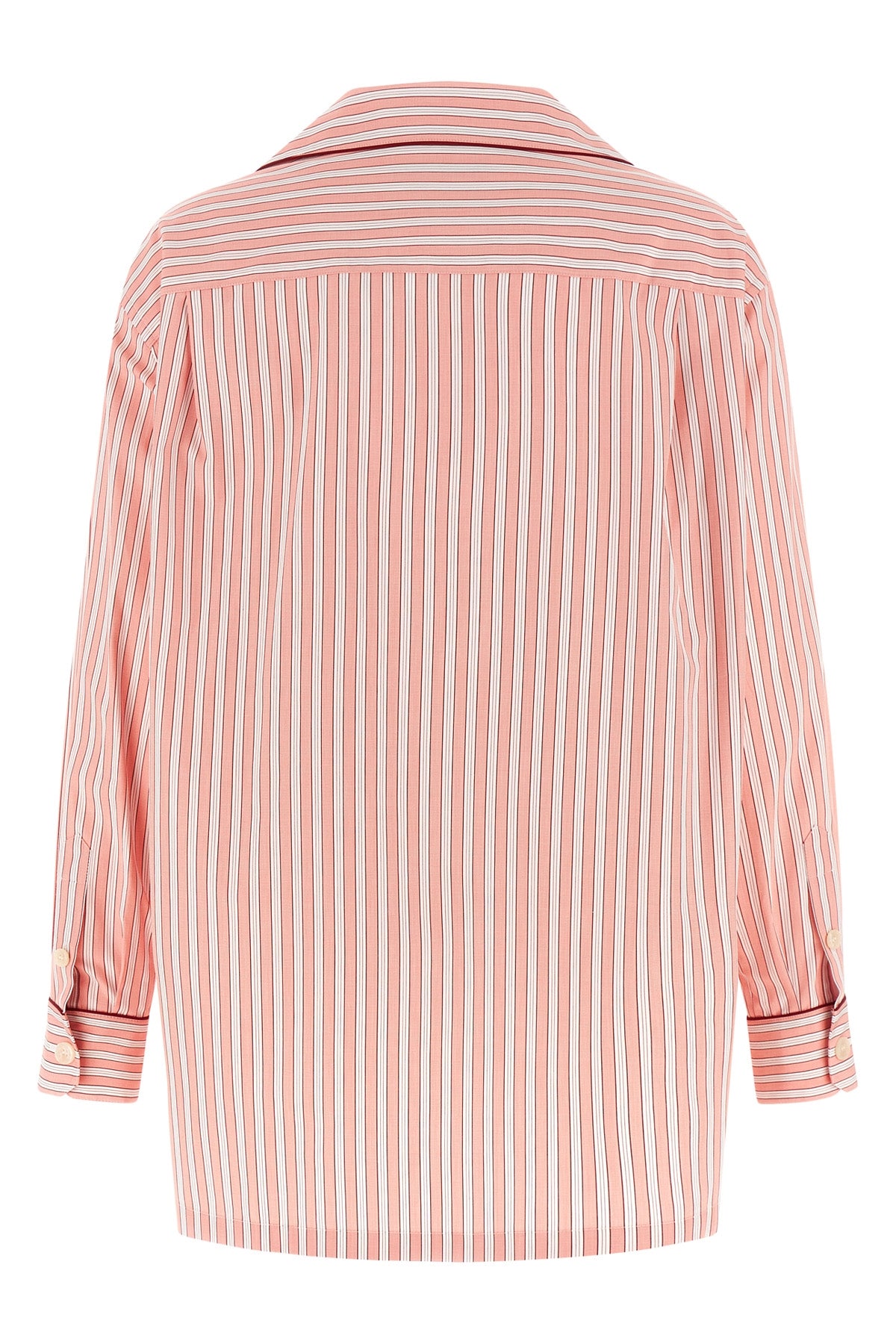 striped cotton and silk blend poplin shirt
