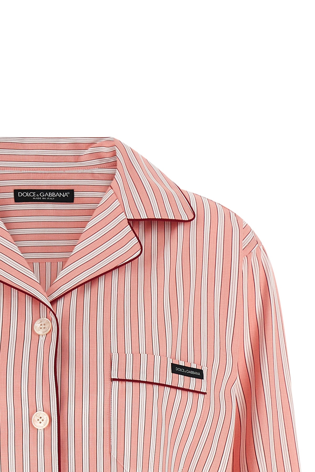 striped cotton and silk blend poplin shirt