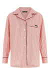 striped cotton and silk blend poplin shirt