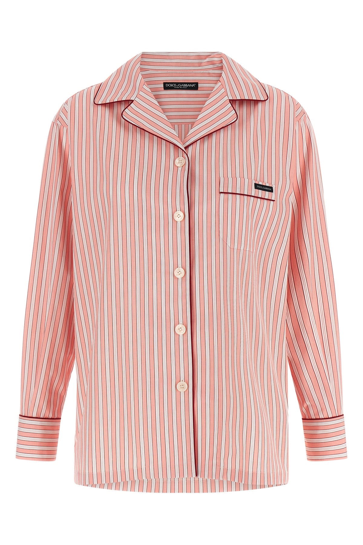 striped cotton and silk blend poplin shirt