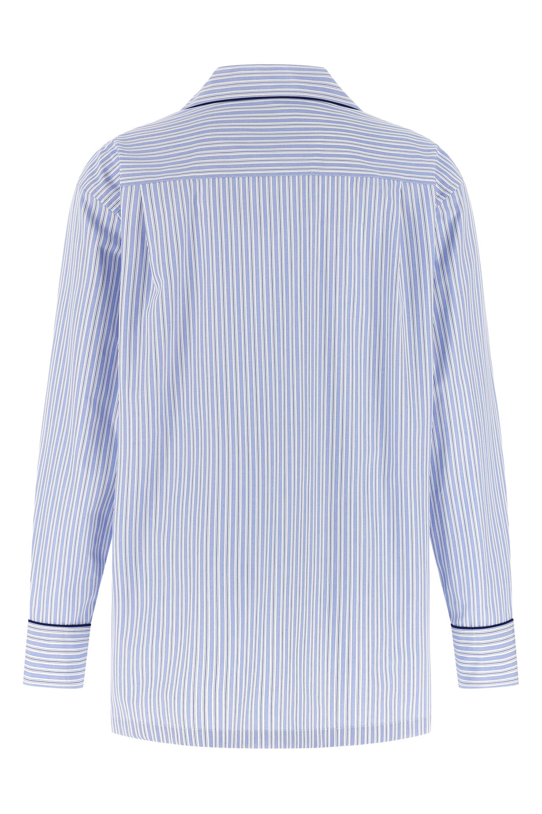 DOLCE &amp; GABBANA 42 striped cotton and silk blend poplin shirt