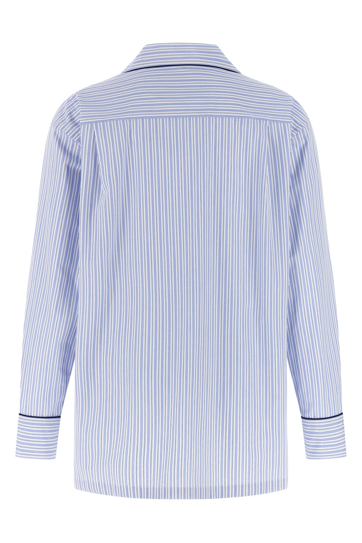 striped cotton and silk blend poplin shirt