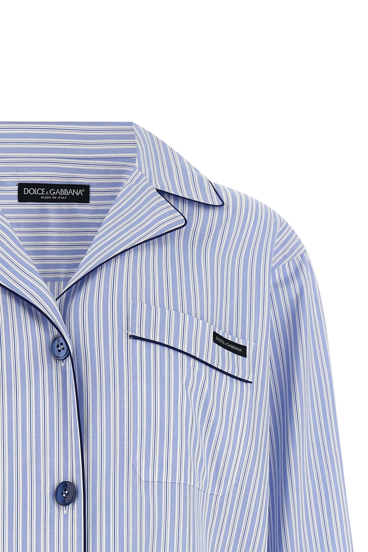 striped cotton and silk blend poplin shirt