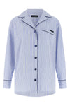 striped cotton and silk blend poplin shirt