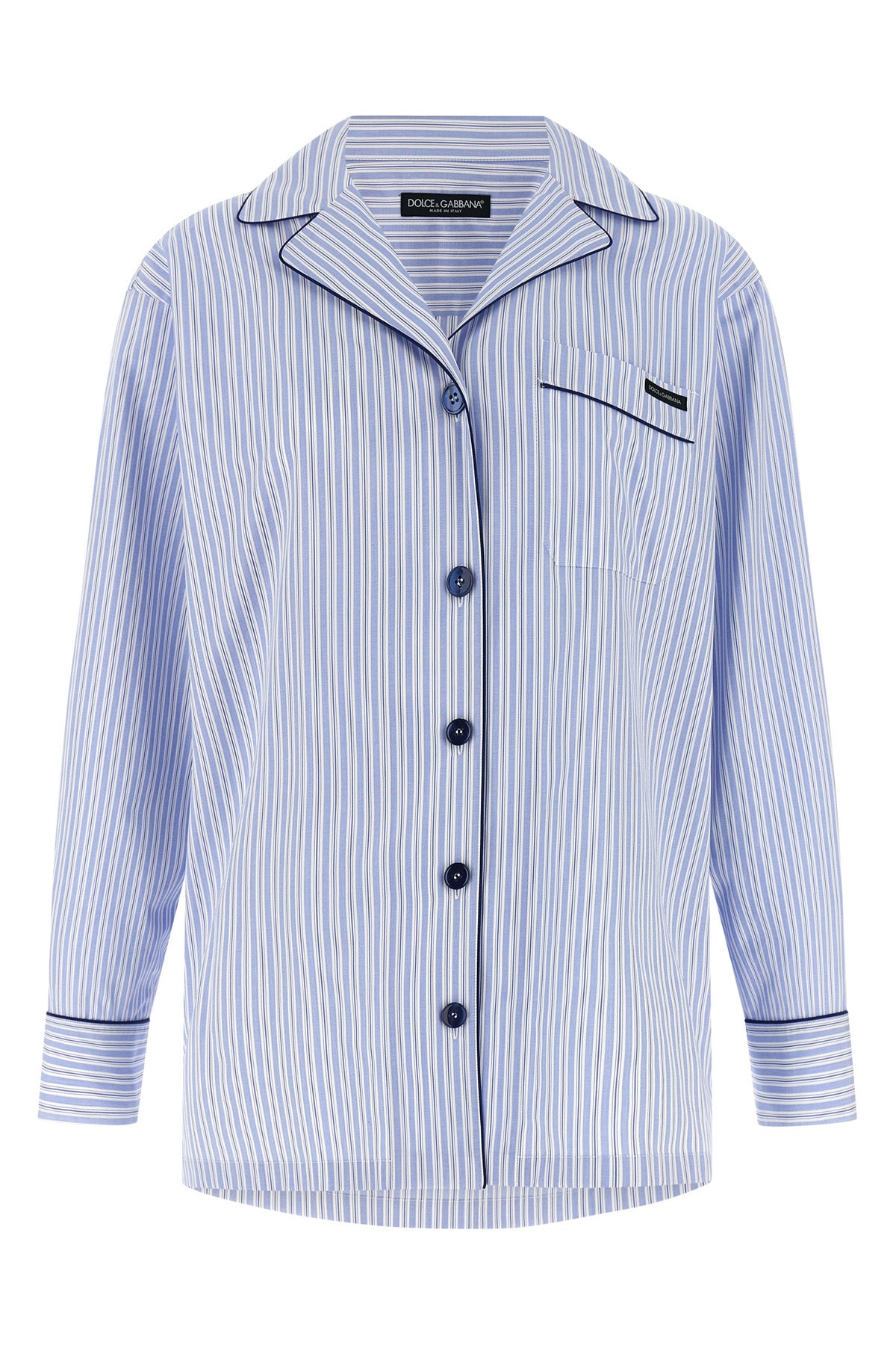 striped cotton and silk blend poplin shirt