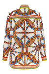 the dolce & gabbana pure cotton shirt stands out for its iconic multicolor print