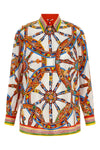 the dolce & gabbana pure cotton shirt stands out for its iconic multicolor print