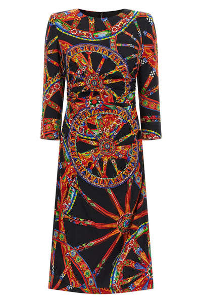 the dolce&gabbana midi dress in fine stretch silk charmeuse celebrates the maiso