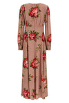 all-over long dress in silk crêpe
