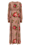 all-over long dress in silk crêpe