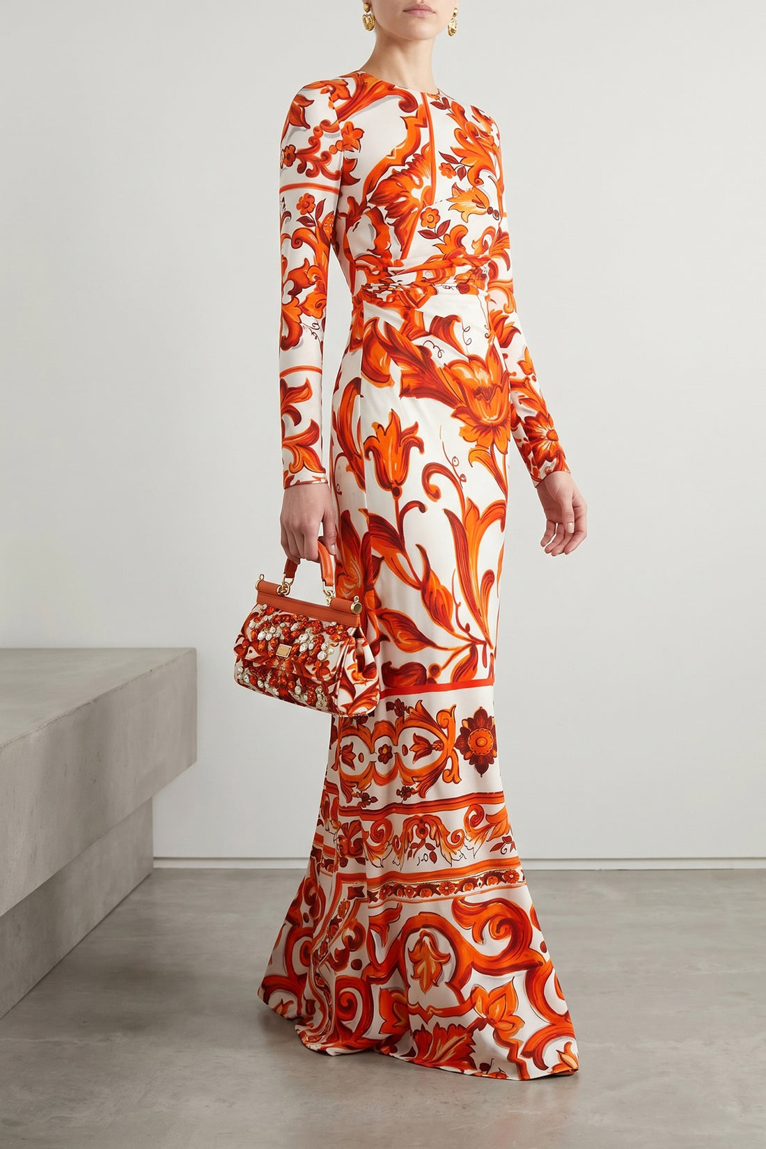 DOLCE &amp; GABBANA 42 long dress in viscose organzine