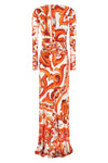 long dress in viscose organzine