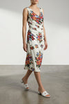 sleeveless dress in viscose satin