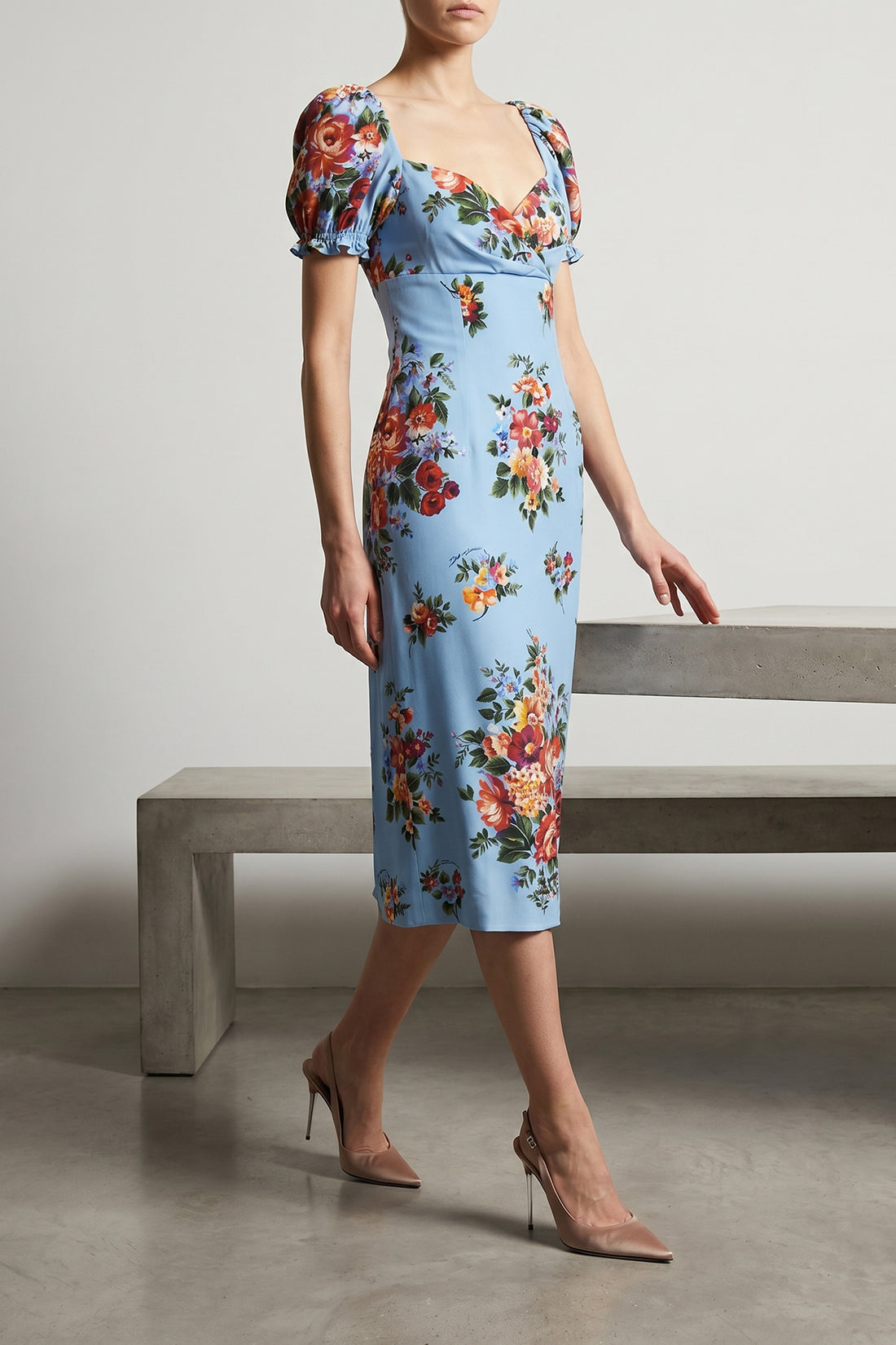 DOLCE &amp; GABBANA 40 midi dress in slightly stretch silk