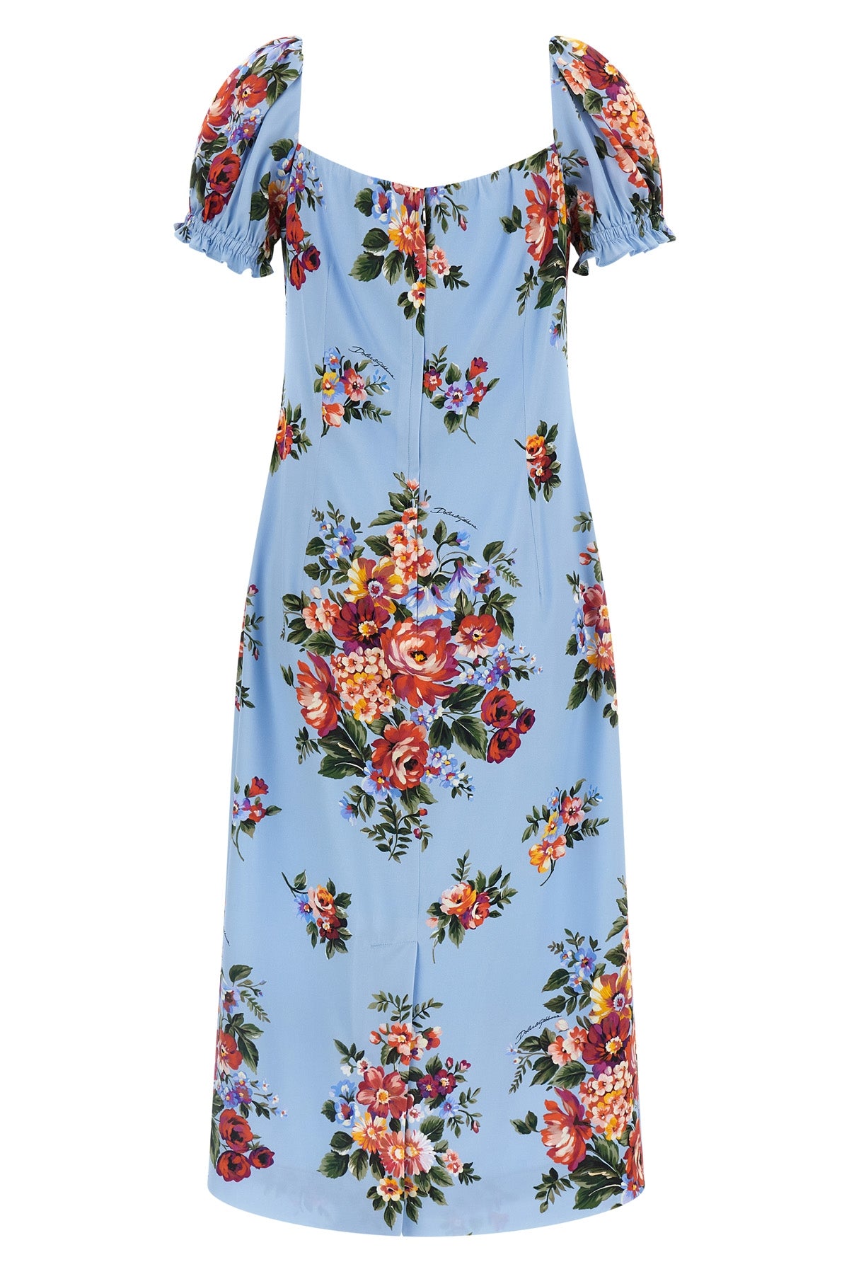 midi dress in slightly stretch silk