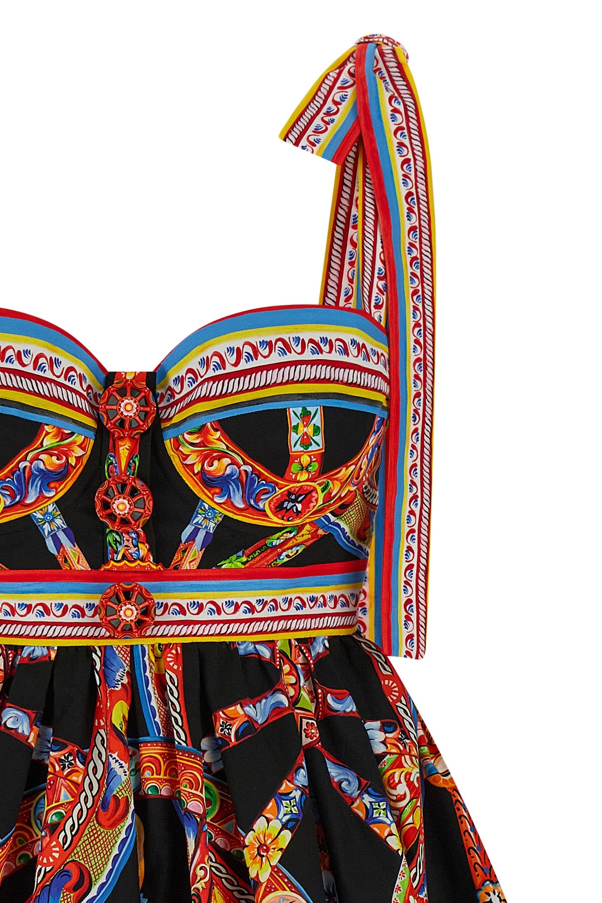 the dolce&gabbana pure cotton poplin mini dress stands out for its iconic multic
