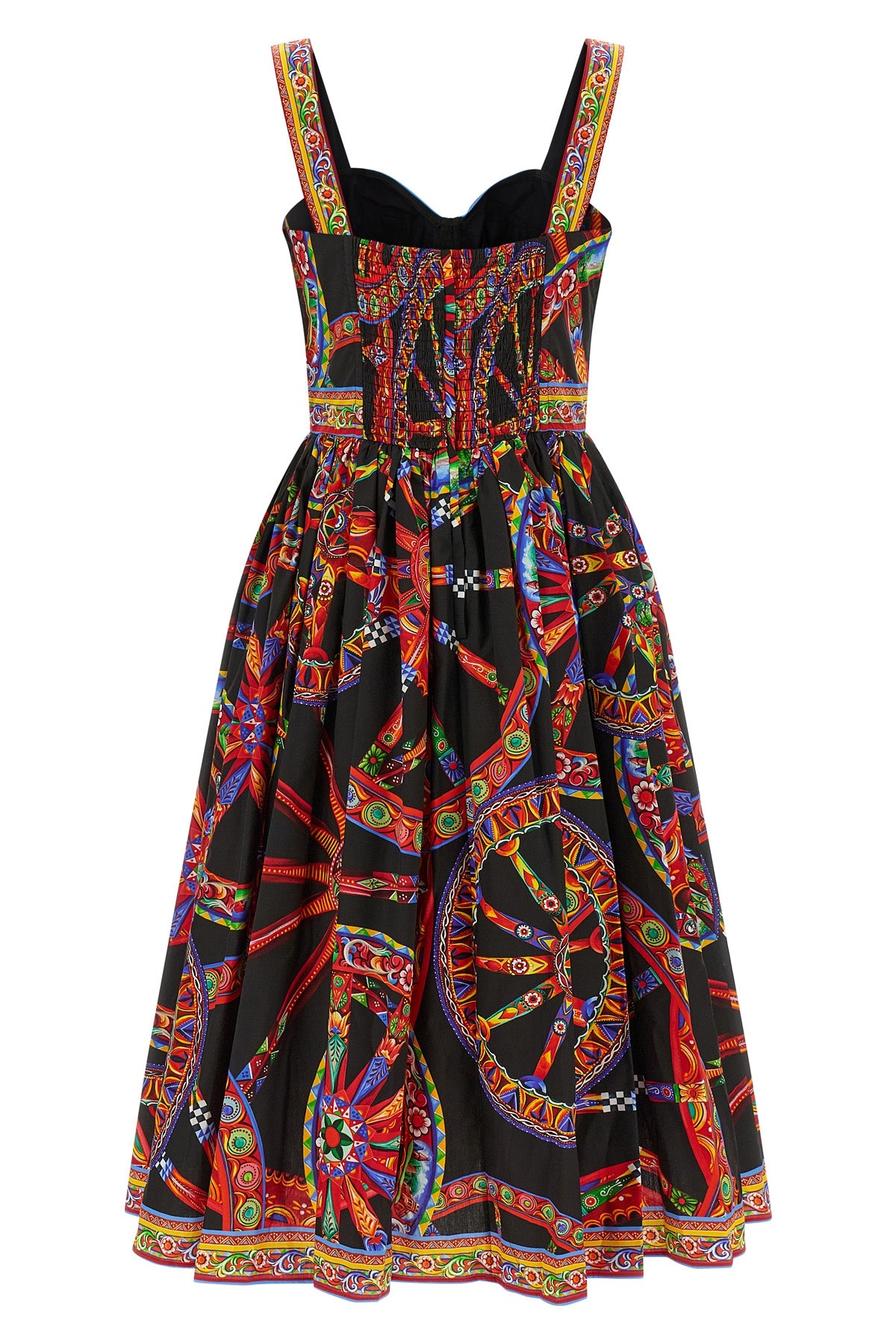 the dolce&gabbana midi dress in pure cotton poplin stands out for its iconic mul