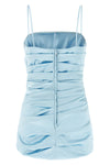 sleeveless mini dress in stretch satin