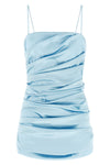 sleeveless mini dress in stretch satin