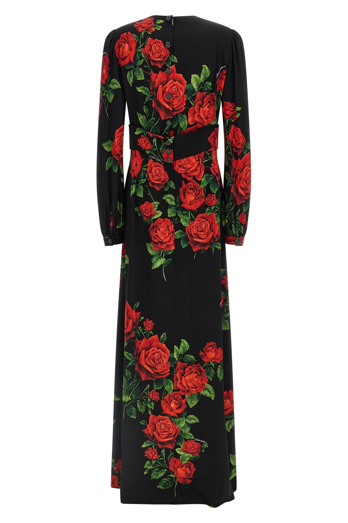the dolce&gabbana long dress is made of fine silk charmeuse that ensures a smoot