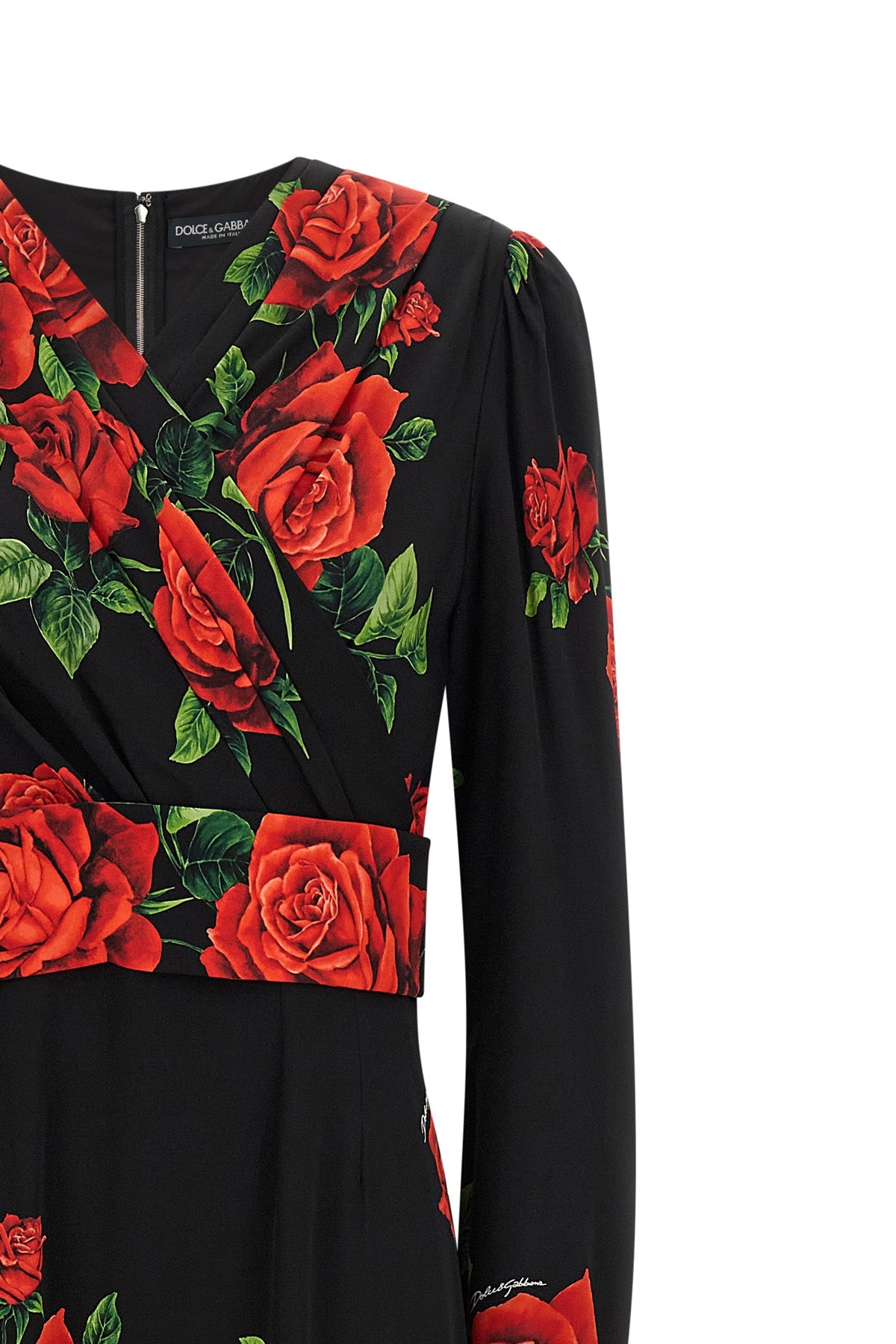the dolce&gabbana long dress is made of fine silk charmeuse that ensures a smoot