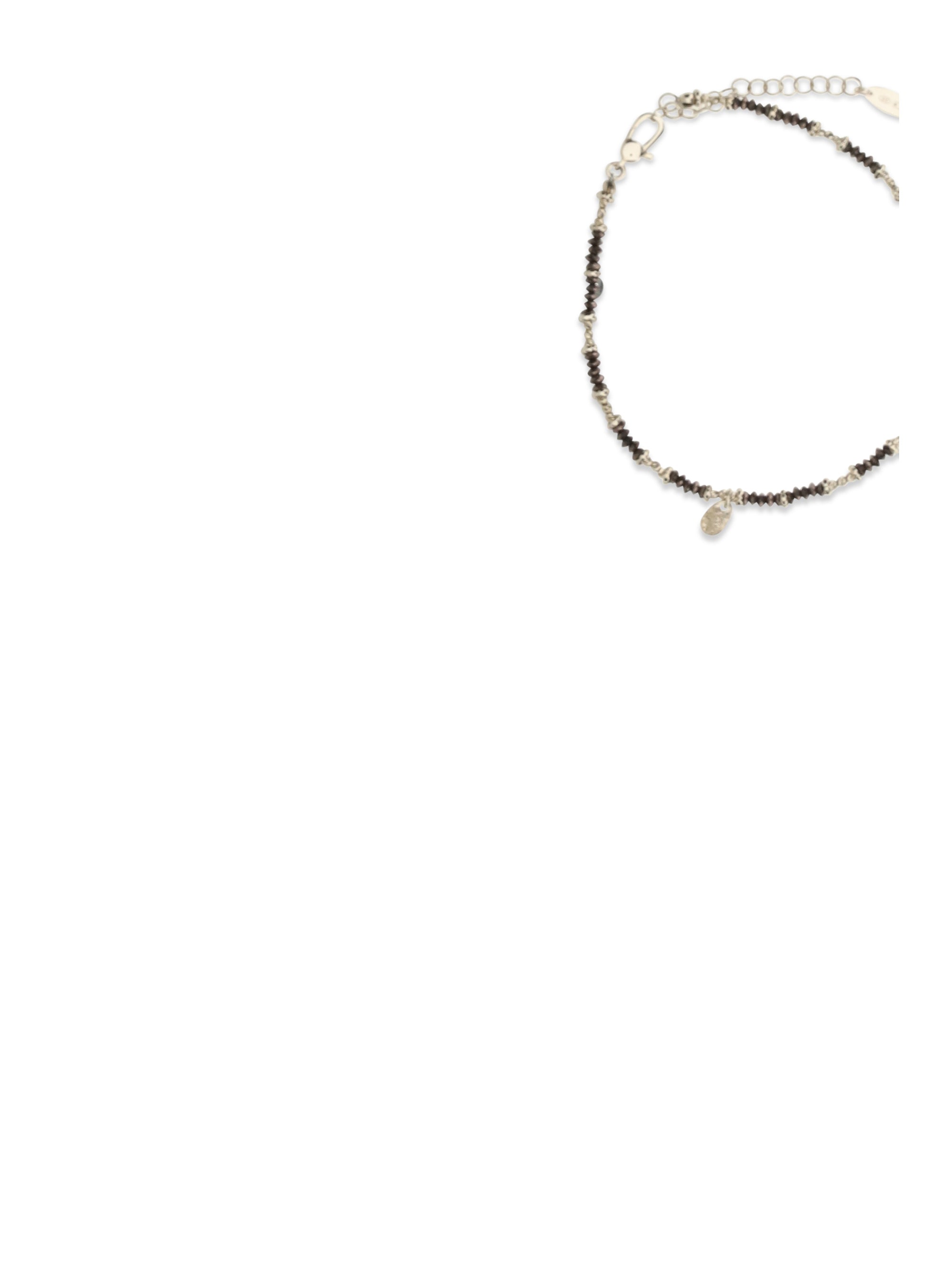 hematite and 925 sterling silver anklet